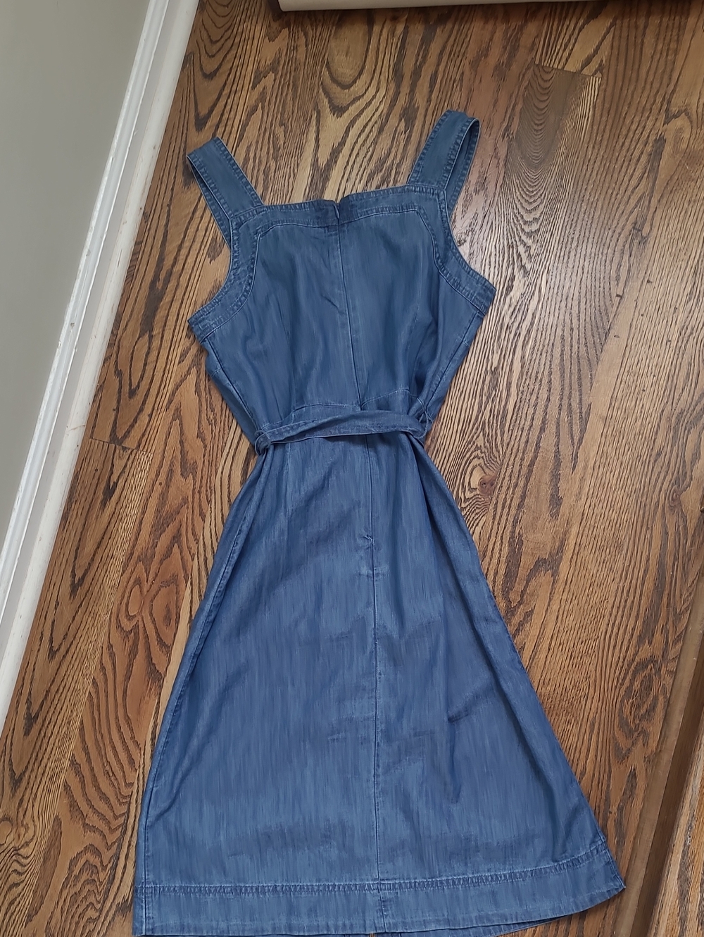 Talbots Cotton Denim Tie Waist Dress Size 4P - Picture 4 of 5